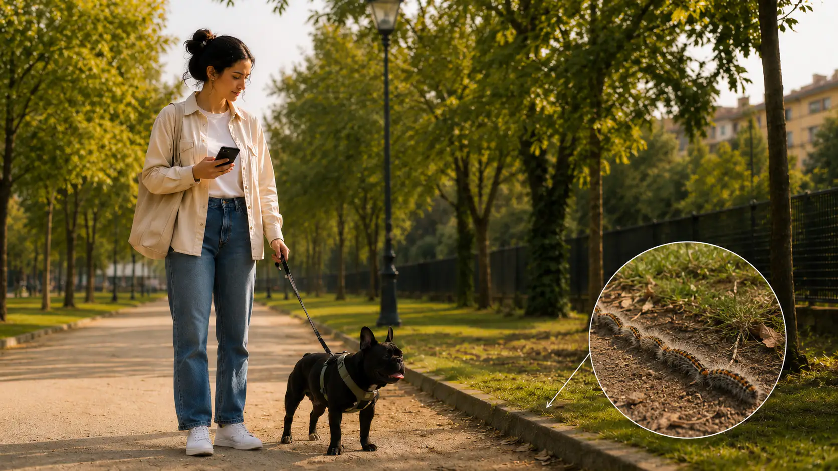 Segnalazione di processionaria su ArcaMap per scegliere con attenzione il percorso con il proprio animale