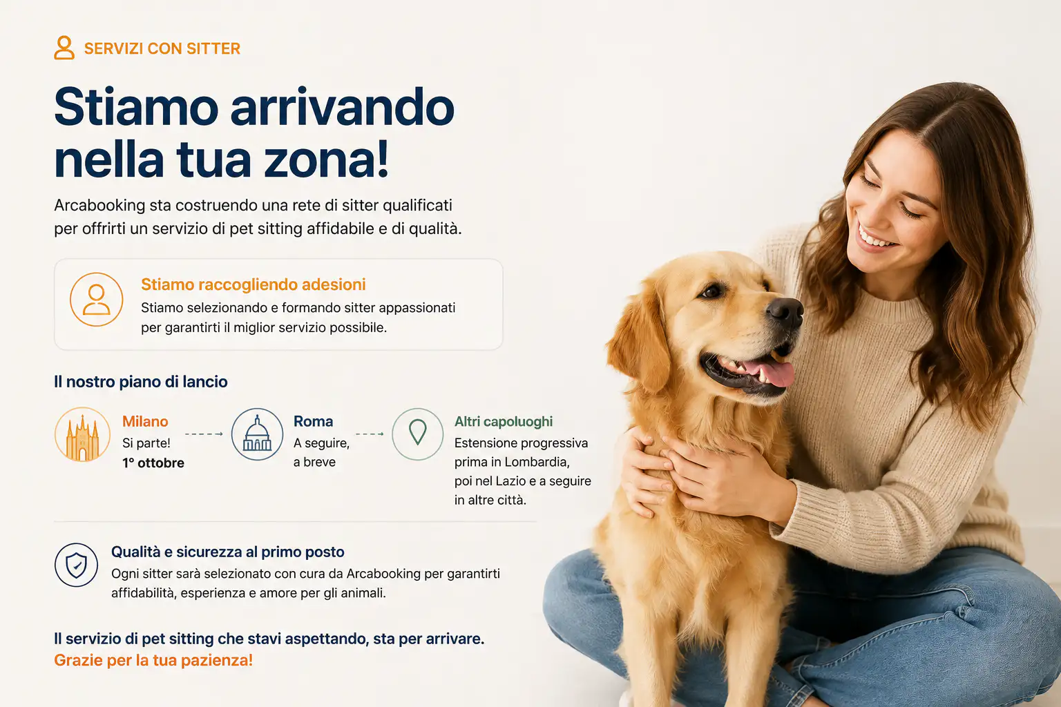ArcaBooking sta costruendo la rete di sitter: si parte da Milano il 1° ottobre, poi Roma e altri capoluoghi